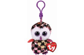 Plus breloc ty 8.5cm sequins bufnita cu paiete