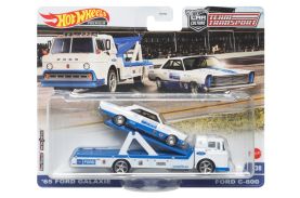 Hot wheels transportator ford c-800 cu masinuta ford galaxie 65 scara 1:64