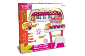 Bontempi orga electronica cu microfon si scaun roz