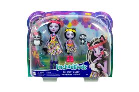 Enchantimals set papusi surori si animalutele lor sage skunk si caper si sabella skunk si striper