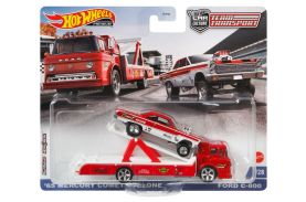 Hot wheels transportator mercury comet cyclone 65' cu masinuta ford c-800 scara 1:64