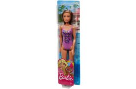 Papusa barbie satena cu costum de baie mov