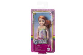 Barbie papusa chelsea roscata cu rochita cu flori