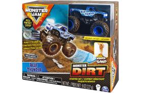 Monster jam set camioneta cu nisip kinetic thunder blue