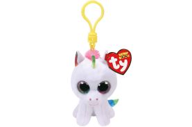 Plus breloc ty 8.5cm boos unicorn pixy alb