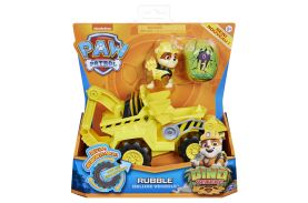 Patrula catelusilor set vehicul cu catelus rubble si figurina dino surpriza