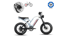 Bicicleta electrica Fat-Bike Viketory 20 Albastru/Alb