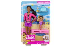 Papusa barbie bruneta cariera in sport antrenoare de gimnastica