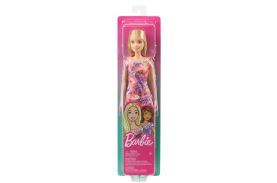Papusa barbie blonda cu rochita inflorata