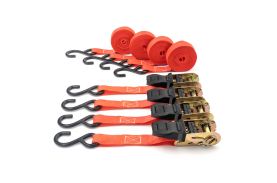 Set 4 chingi cu clichet, rezistent la 680 kg/chingă, TUV/GS – 25 mm × 4.5 m – 680 kg - Carguard - calitate și siguranță garantată!