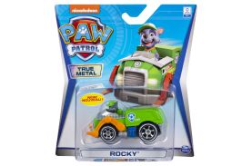 patrula catelusilor  macheta  metalica rocky cu masina de curatenie