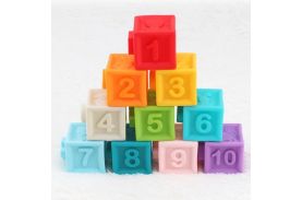 Set 10 cuburi soft cu cifre si culori diferite