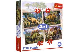 Puzzle trefl 4in1 dinozaurii interesanti
