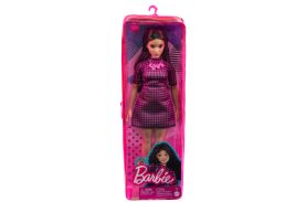Papusa barbie fashionista satena cu rochie mov