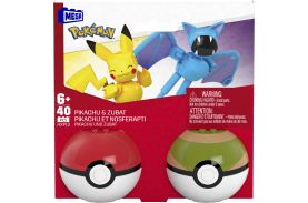 Pokemon mega set doua bile pikachu si zubat 40 piese