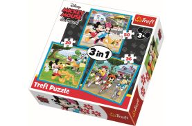 Puzzle trefl 3in1 mickey mouse si prietenii