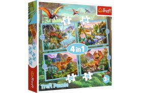 Puzzle trefl 4in1 lumea dinozaurilor