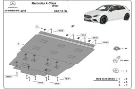 Scut motor metalic Mercedes A-Classe W177, ani fabricatie 2018-2023