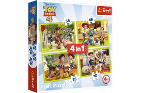 Puzzle trefl 4in1 eroii toystory4 in actiune