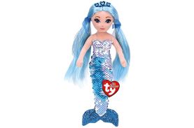 Ty sirena albastra de plus cu paiete 27cm