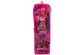 Papusa barbie fashionista cu par roz si picior protetic