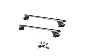 Sistem Bare transversale Green Valley ORIGINAL aluminiu pentru Peugeot 308, 5 usi Hatchback, model 2021-prezent, Sistem cu prindere pe plafon normal (sistem antifurt inclus)