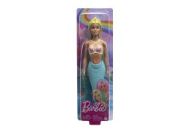 Barbie dreamtropia papusa sirena cu corest galben si coada albastra