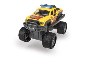 Masina de teren galbena din metal rally monster 15cm