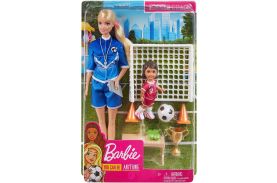 Barbie papusa cariere set sport antrenor de fotbal blonda