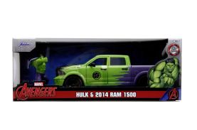 Jada marvel set figurina hulk si masinuta metalica ram 1500 2014 scara 1:24