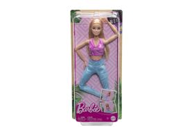 Papusa barbie made to move blonda cu top roz