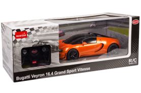 Masina cu telecomanda bugatti grand sport vitesse portocalie cu scara 1 la 18
