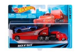 Set camion si masina sport hot wheels rock n' race