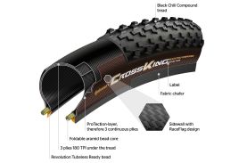 Anvelopa pliabila Continental Cross King ProTection 55-622 (29x2.2) negru/bernstein