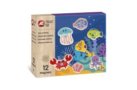 Set animale acvatice cu 12 piese din lemn si magnetice