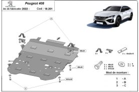 Scut motor metalic Peugeot 408, ani fabricatie 2022-2023