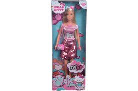 Papusa steffi cu fustita cu paiete hello kitty