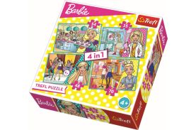 Puzzle trefl 4in1 barbie face cariera