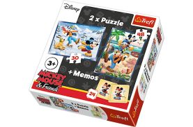 Puzzle trefl 2in1 memo distractie intre prieteni mickey
