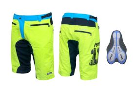 Pantaloni scurti Force MTB-11 cu interior detasabil galben fluo XXL