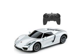 Masina cu telecomanda porsche 918 spyder argintiu cu scara 1 la 24