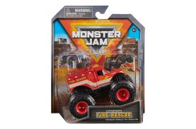 Monster jam masinuta metalica fire rescue scara 1 la 64