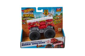 Hot wheels monster truck roarin wreckers 5alarm cu functii si sunete scara  1:43
