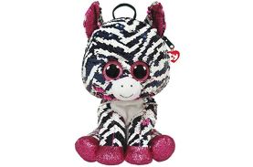 Rucsac de plus ty cu paiete zebra zoey