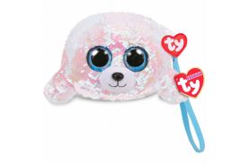 Gentuta de mana din plus ty 10cm foca icy cu paiete