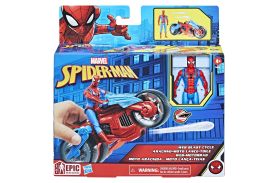 Spiderman set figurina si vehicul web blast cycle