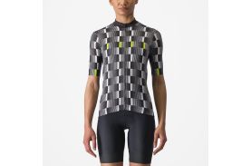 Tricou cu maneca scurta Castelli Dimensione de dama Negru/Alb/Galben Fluo L