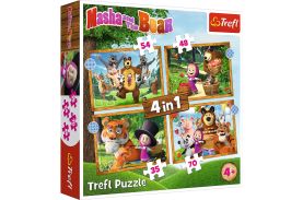 Puzzle trefl 4in1 masha si ursul in padure