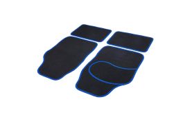 Set covorașe auto textile universale Carguard 64 x 44 cm | 44 x 29 cm - negru - albastru