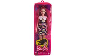 Papusa barbie fashionista satena cu rochie cu imprimeu floral